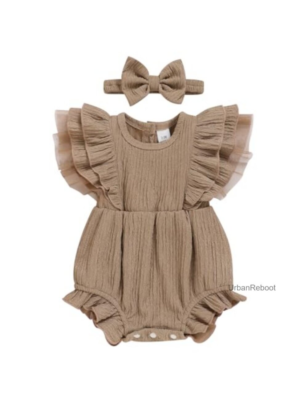 Ruffle Bubble Romper for Baby Girl Size 3-6M Cotton Blend